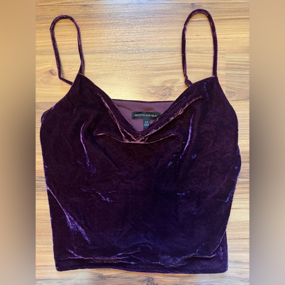 Banana Republic Velvet Cowl Neck Tank XS Whimsy Goth Y2K Fairy